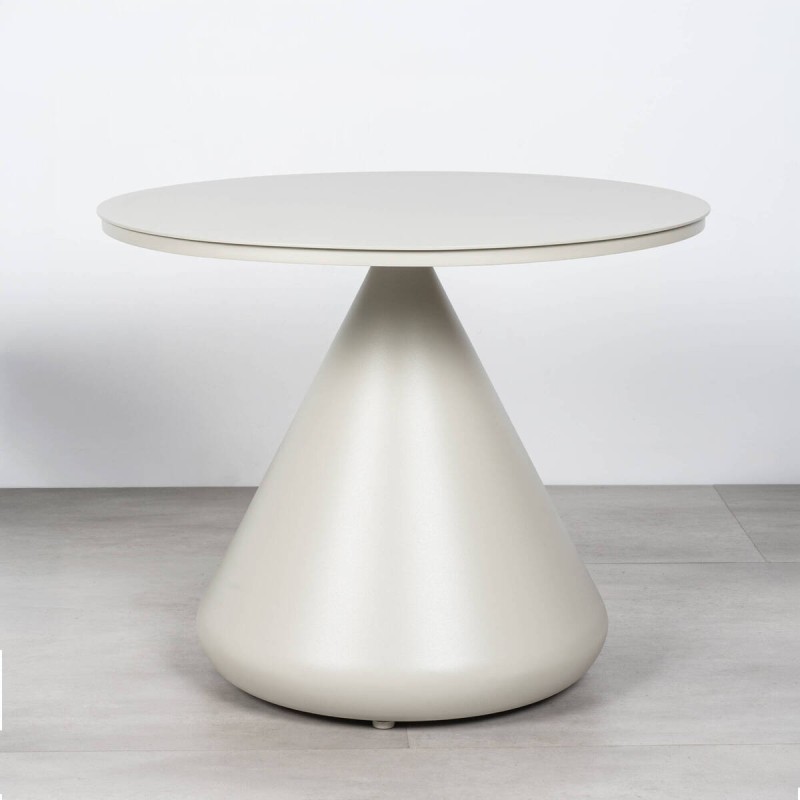 Mesa Auxiliar Saita Aluminio Gris Seda Redonda 60 cm