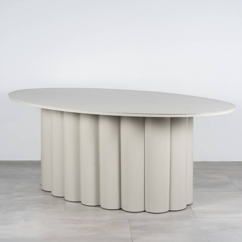 Mesa de Comedor Exterior Paxos Aluminio Gris Seda Ovalada 200 cm