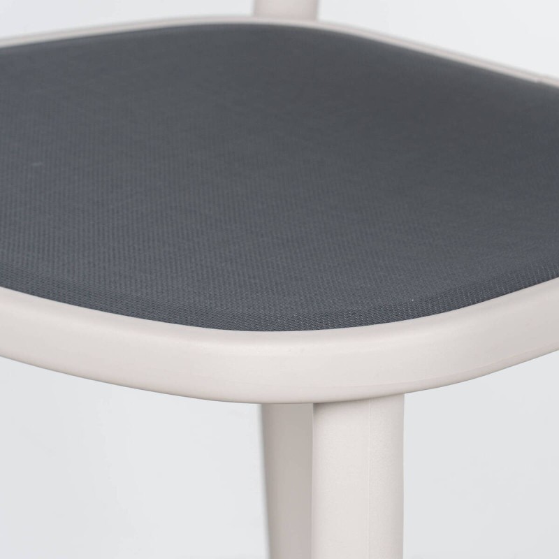 Nexo stool in polypropylene and light grey textilene, 65 cm