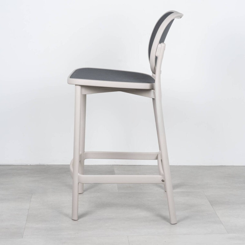 Nexo stool in polypropylene and light grey textilene, 65 cm