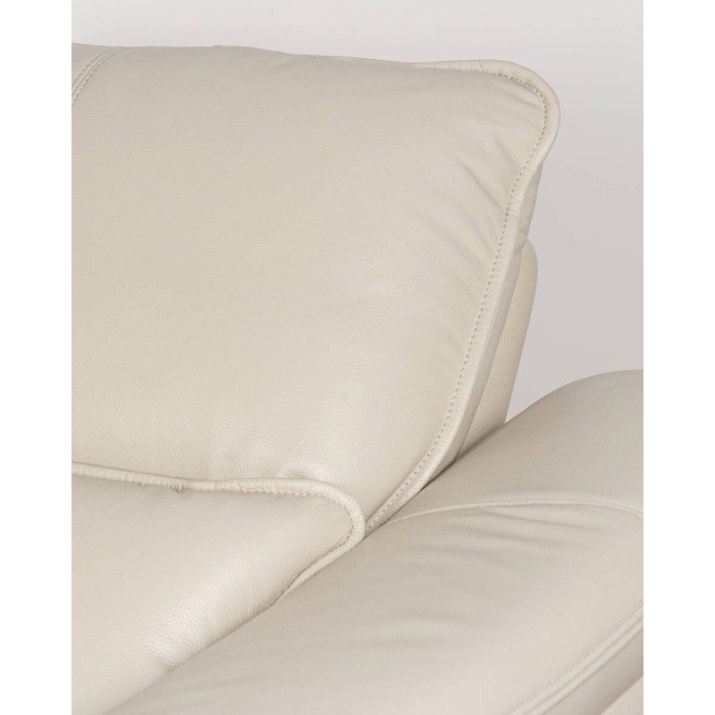 Sillón relax eléctrico Astor en piel beige con reposapies desplegable