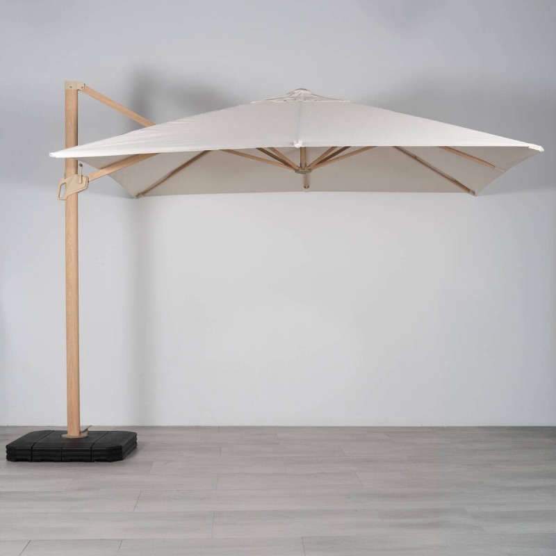 Parasol lateral Roma 3×3 m con acabado efecto madera