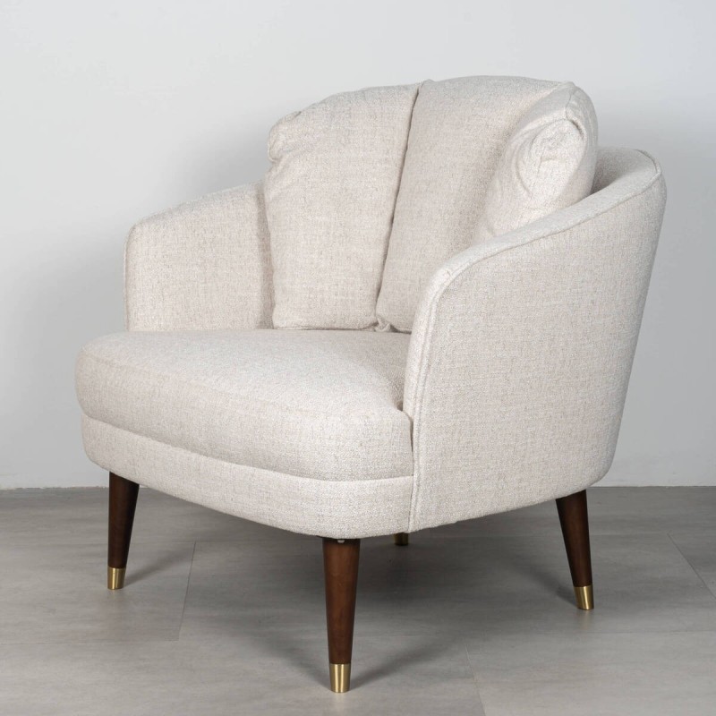 Sillón Ceres gris claro con patas de madera