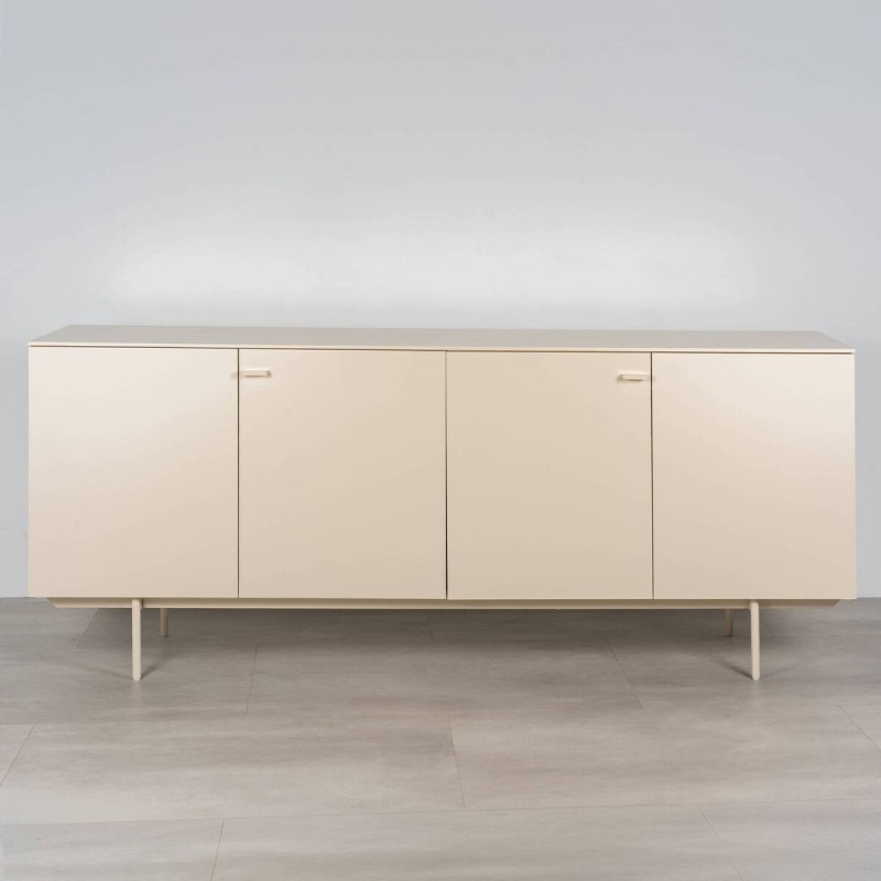 Aparador Stedio crudo beige con Puertas Plegables y Patas de Metal 200 cm