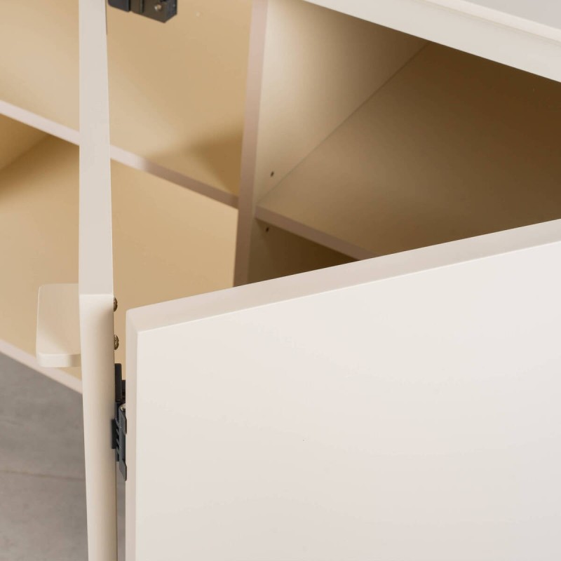 Aparador Stedio crudo beige con Puertas Plegables y Patas de Metal 200 cm