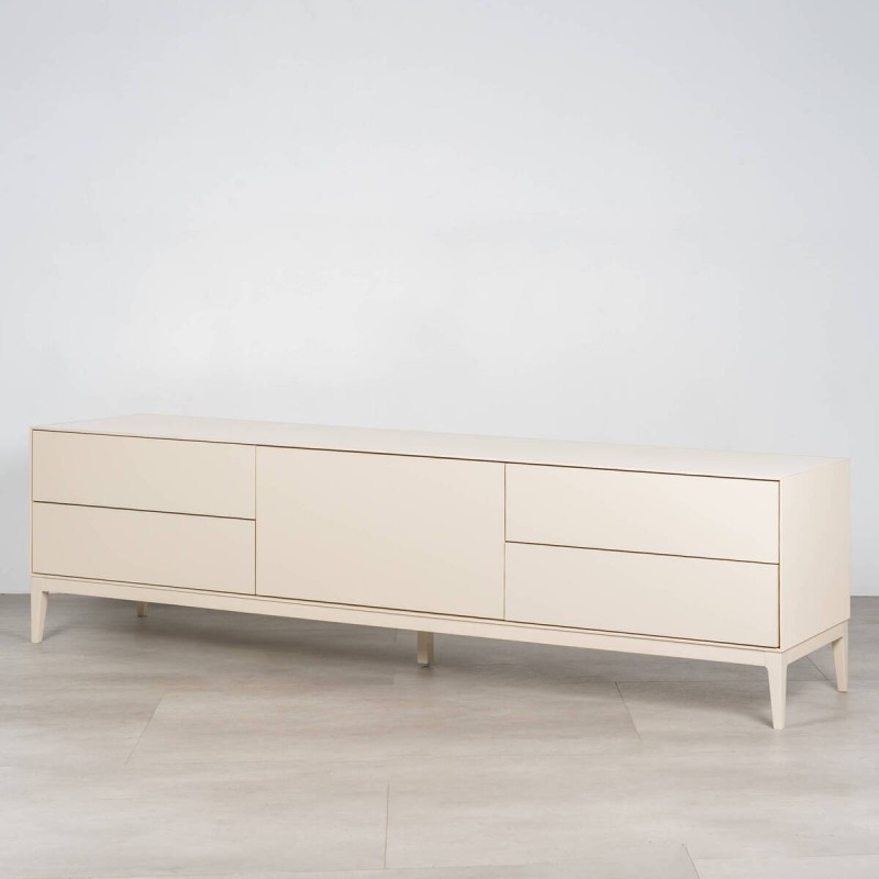 Mueble TV Ostrava crudo beige con Puerta Abatible y Cajones Correderos 180cm