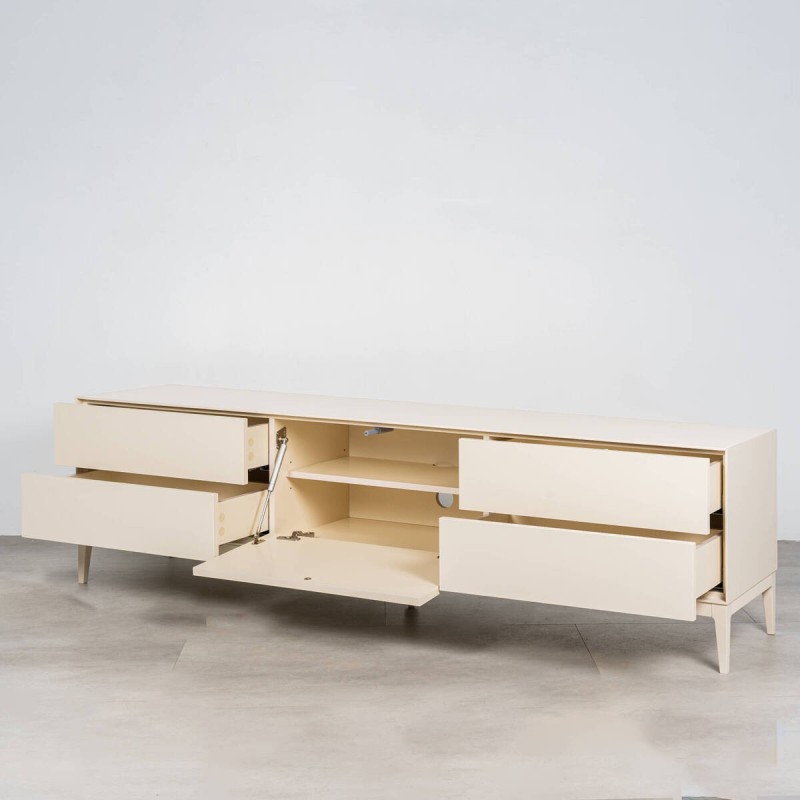 Mueble TV Ostrava crudo beige con Puerta Abatible y Cajones Correderos 180cm