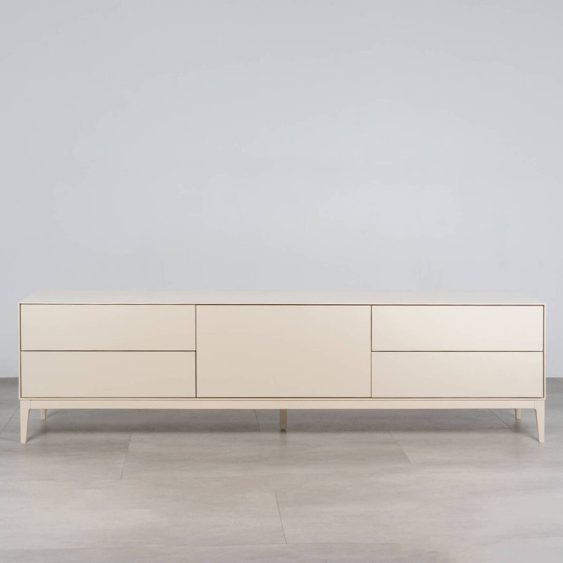 Mueble TV Ostrava crudo beige con Puerta Abatible y Cajones Correderos 180cm