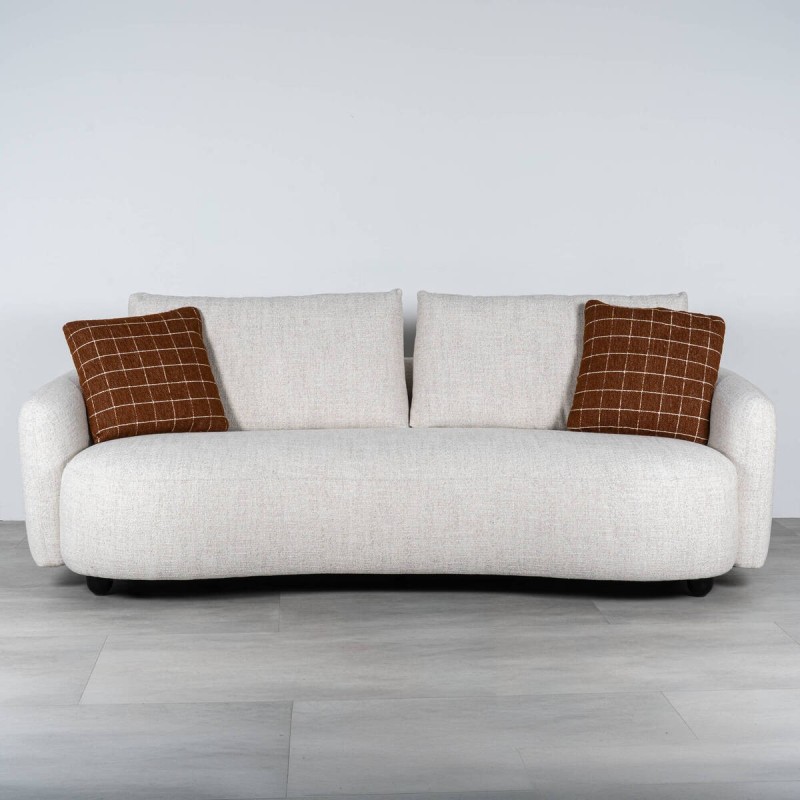 Nala sofa upholstered in white fabric, 3 seats