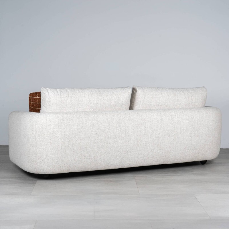 Nala sofa upholstered in white fabric, 3 seats