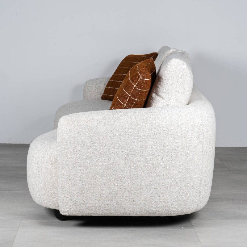 Nala sofa upholstered in white fabric, 3 seats