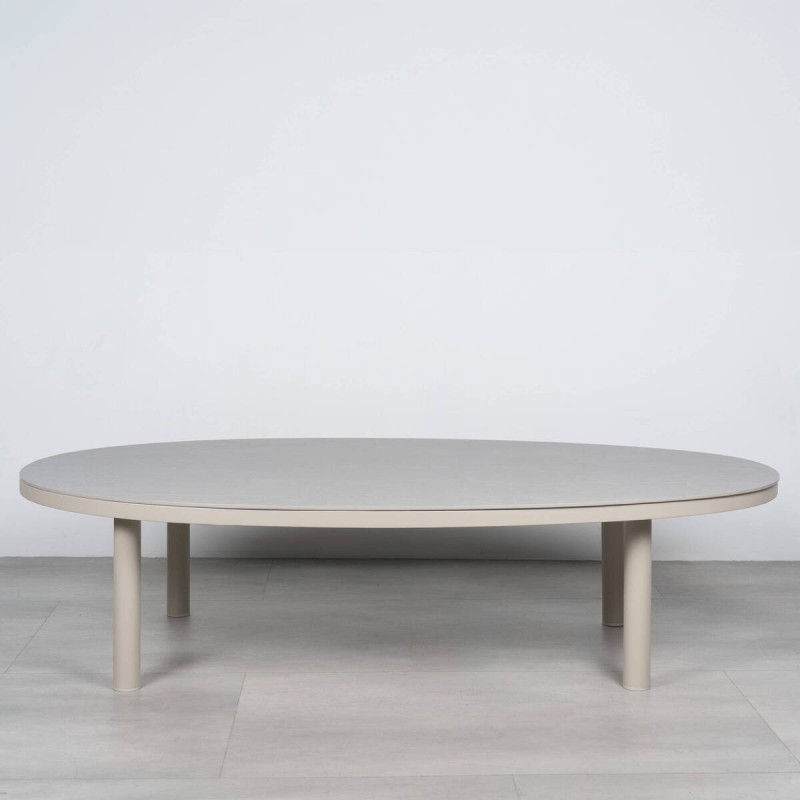 Mesa de Centro Exterior Ronda Ovalada con Tablero de Piedra 150cm