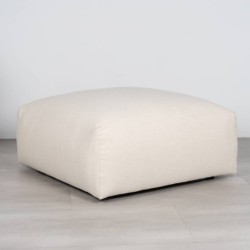 Puf Velay con forma de bloque Tapizado en Beige 95 cm