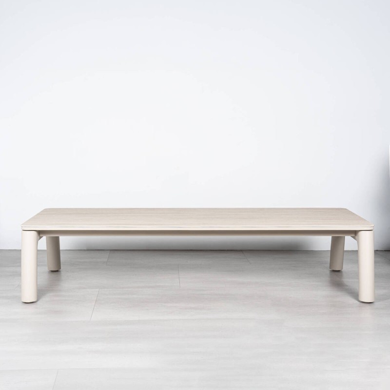 Mesa de Centro de Terraza Cuanza con Cerámica Beige Arena 180cm