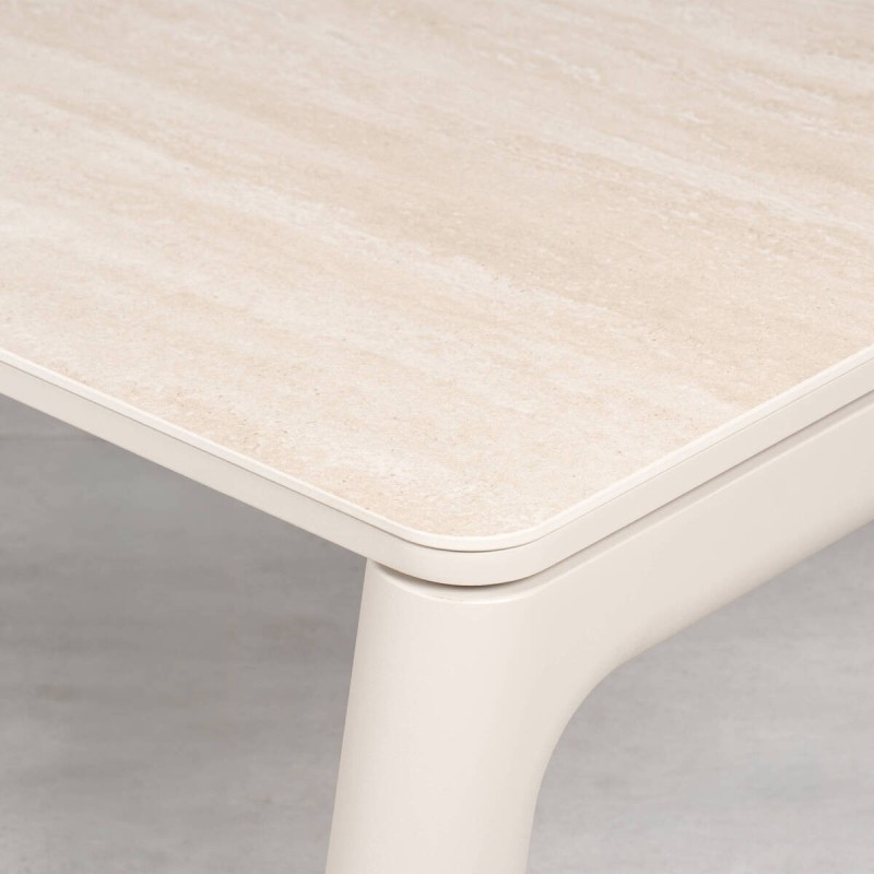 Mesa de Centro de Terraza Cuanza con Cerámica Beige Arena 180cm