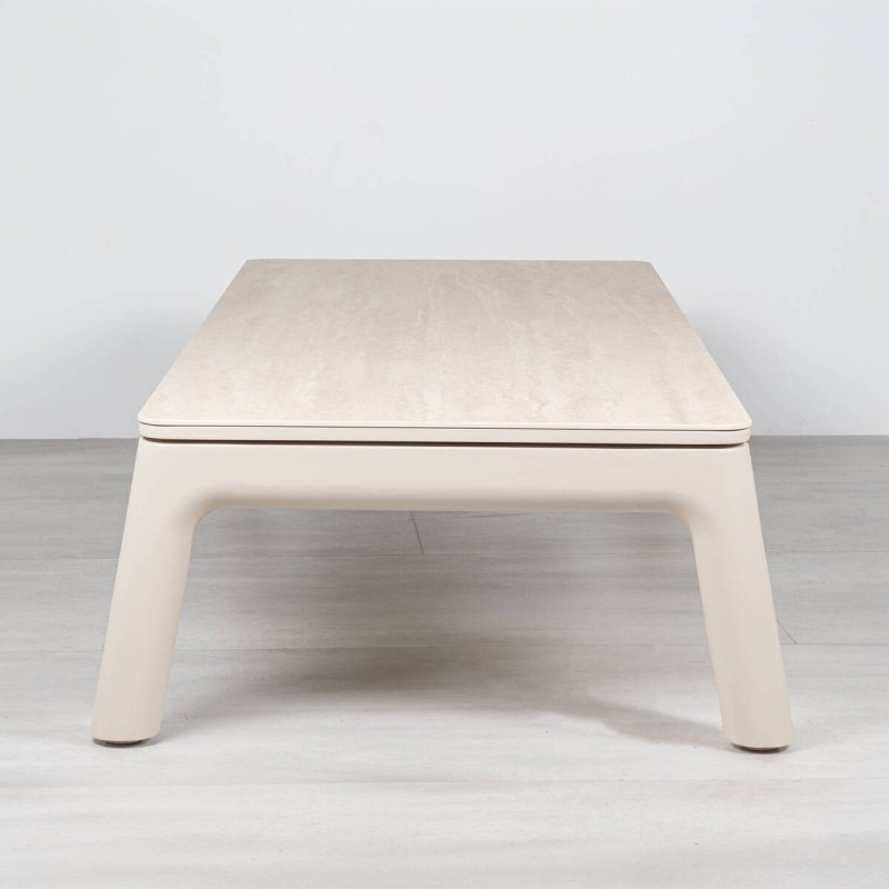Mesa de Centro de Terraza Cuanza con Cerámica Beige Arena 180cm
