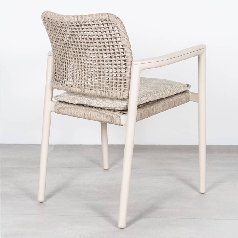 Silla de Terraza con Reposabrazos Tolo con Cuerda Olefín y Estructura de Aluminio