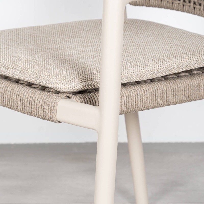 Silla de Terraza con Reposabrazos Tolo con Cuerda Olefín y Estructura de Aluminio