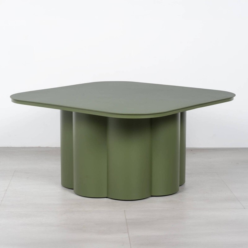 Paxos Square Coffee Table, Olive Green Aluminum, 73 cm