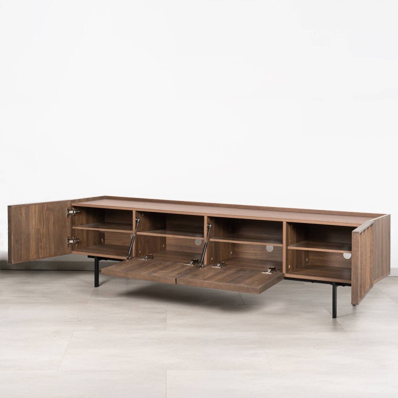 Mueble TV Ardal Nogal 4 Puertas Con Palillería 200cm