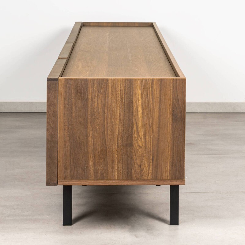Ardal Walnut TV Unit with 4 Doors and Slats, 200cm