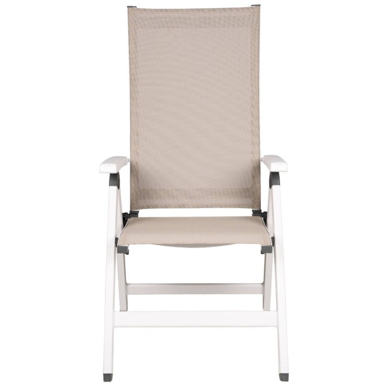 Silla reclinable exterior aluminio  textilene caqui 114x60x66cm