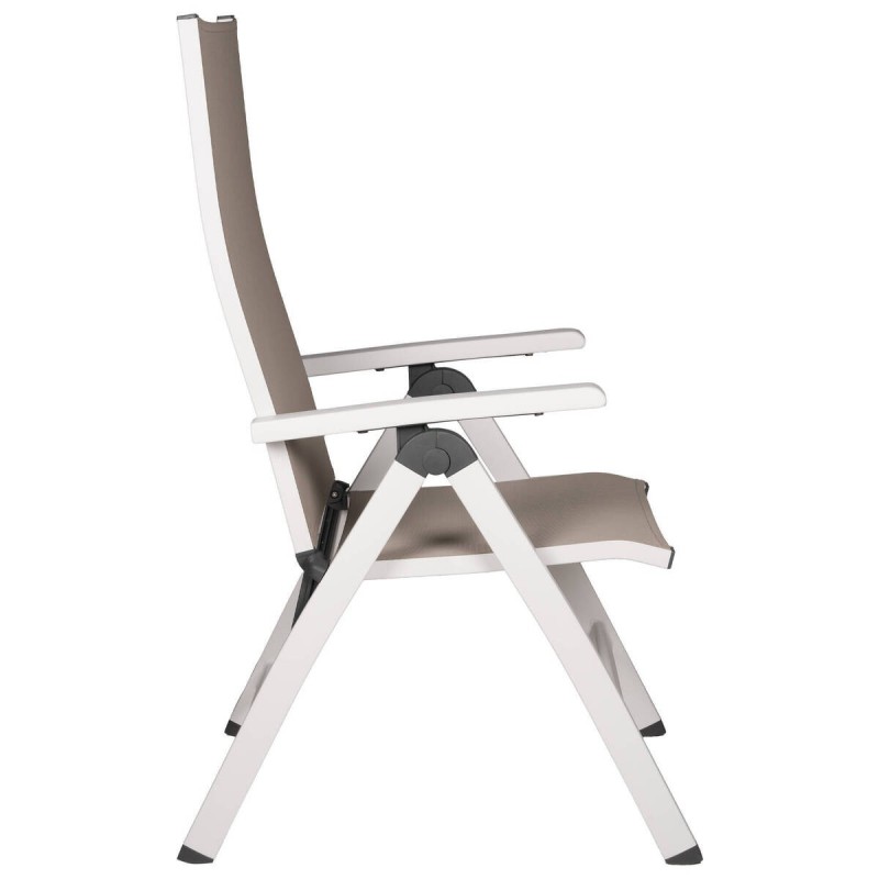 Silla reclinable exterior aluminio  textilene caqui 114x60x66cm