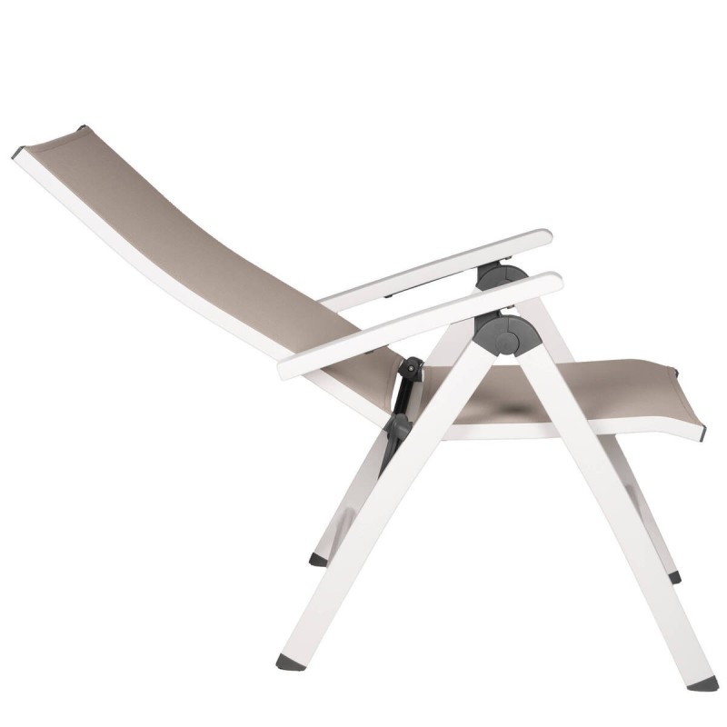 Silla reclinable exterior aluminio  textilene caqui 114x60x66cm