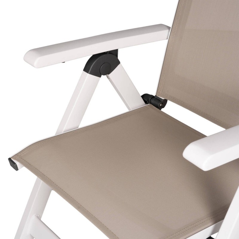 Silla reclinable exterior aluminio  textilene caqui 114x60x66cm
