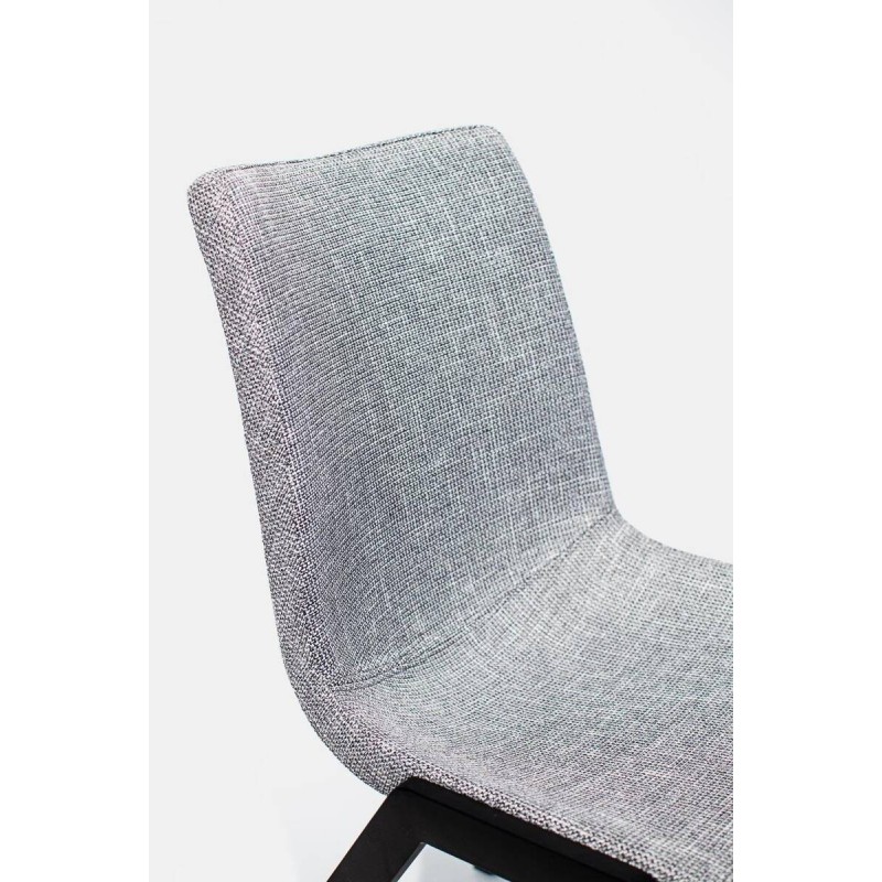 Dining chair, grey fabric - black finished steel, 48x56x87cm