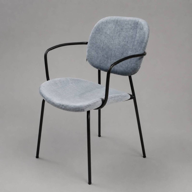 Silla comedor con respaldo poliéster gris 54x61x86cm