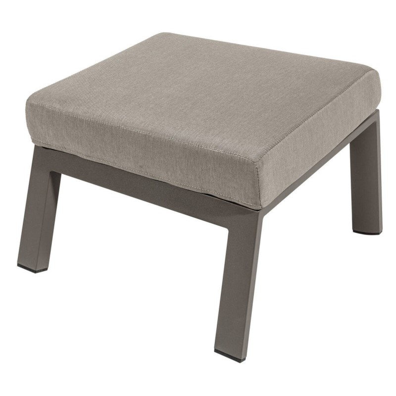 Outdoor footrest, aluminum, brown, woven gray, 60x59x43cm
