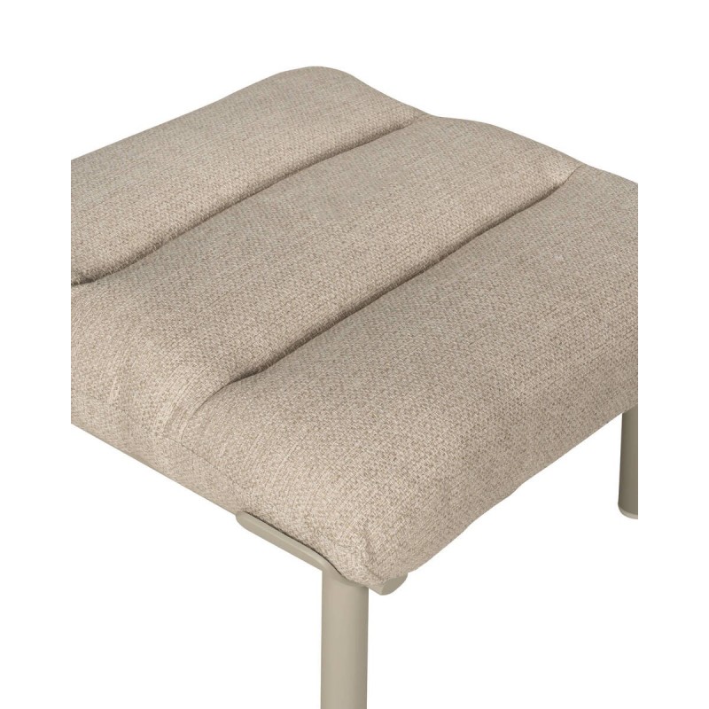 Arrel outdoor footrest in aluminum and Silk Grey fabric