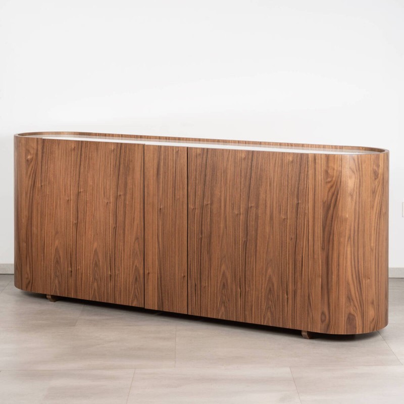 Antea dresser in Walnut veneer with White Lacquered Cover 200 cm