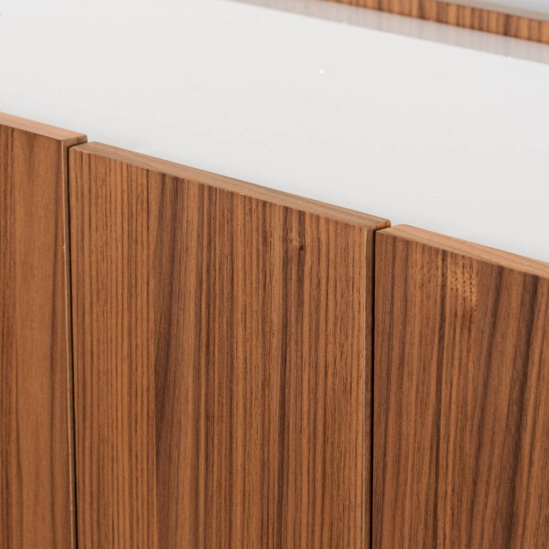 Antea dresser in Walnut veneer with White Lacquered Cover 200 cm