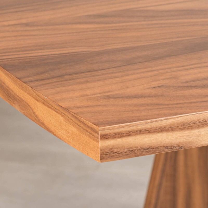 Mesa de Comedor Aria en Chapa de Nogal Con Laterales Redondeados 240 cm