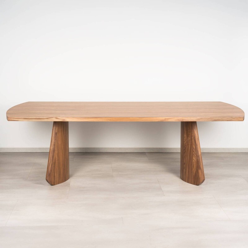 Mesa de Comedor Aria en Chapa de Nogal Con Laterales Redondeados 240 cm
