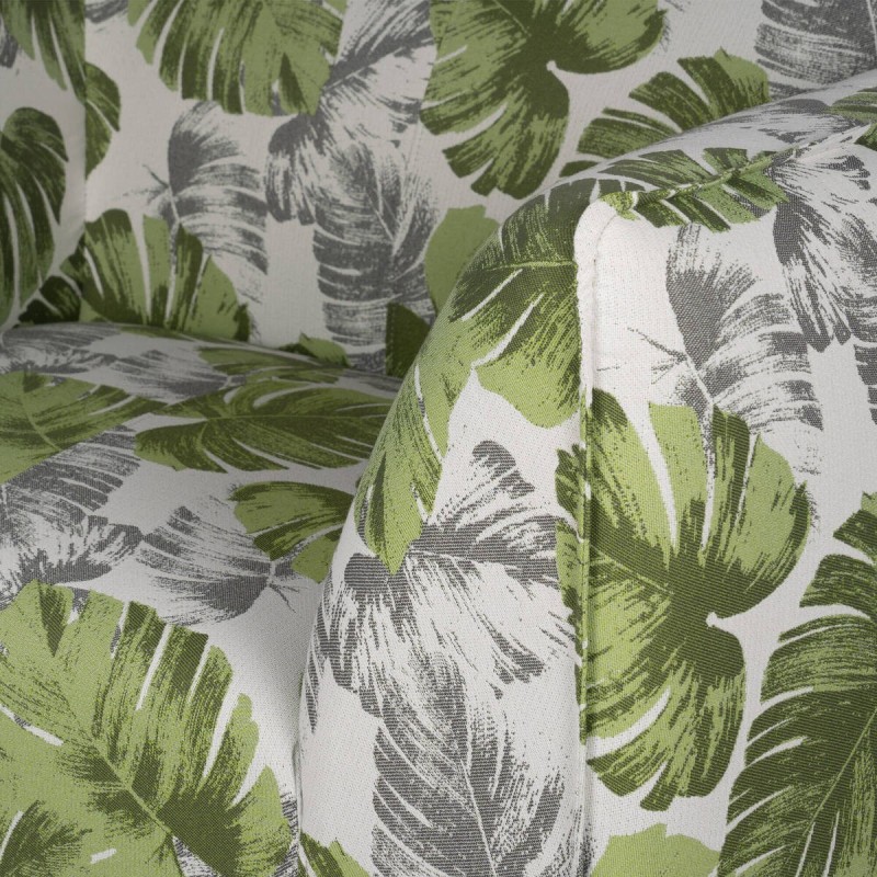 Sunbrella outdoor textile armchair with leaf print, 120x97x75cm