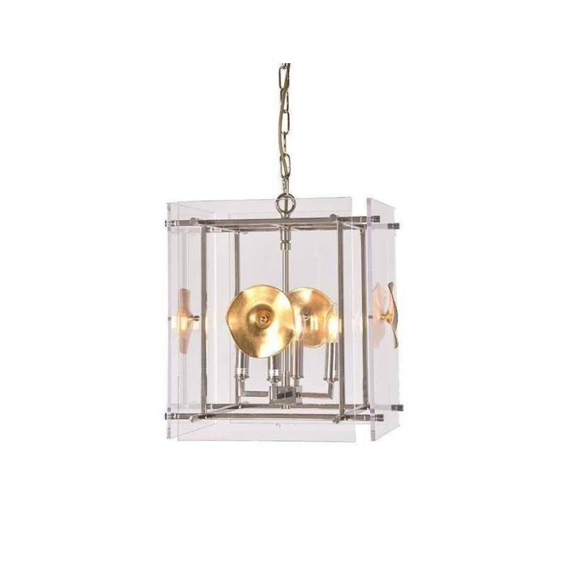 Ceiling lamp with methacrylate, gold detail, 46 cm diameter