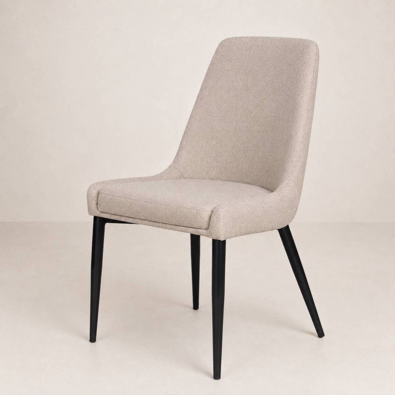 Silla beige oscuro patas negras 43x49x87cm