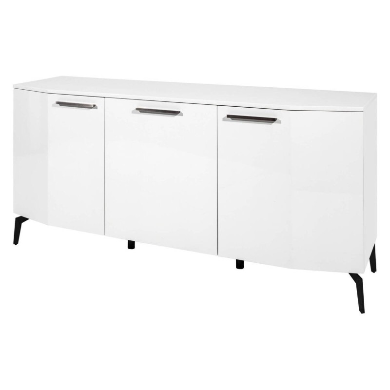 White sideboard with metal handles, 176x85x50cm