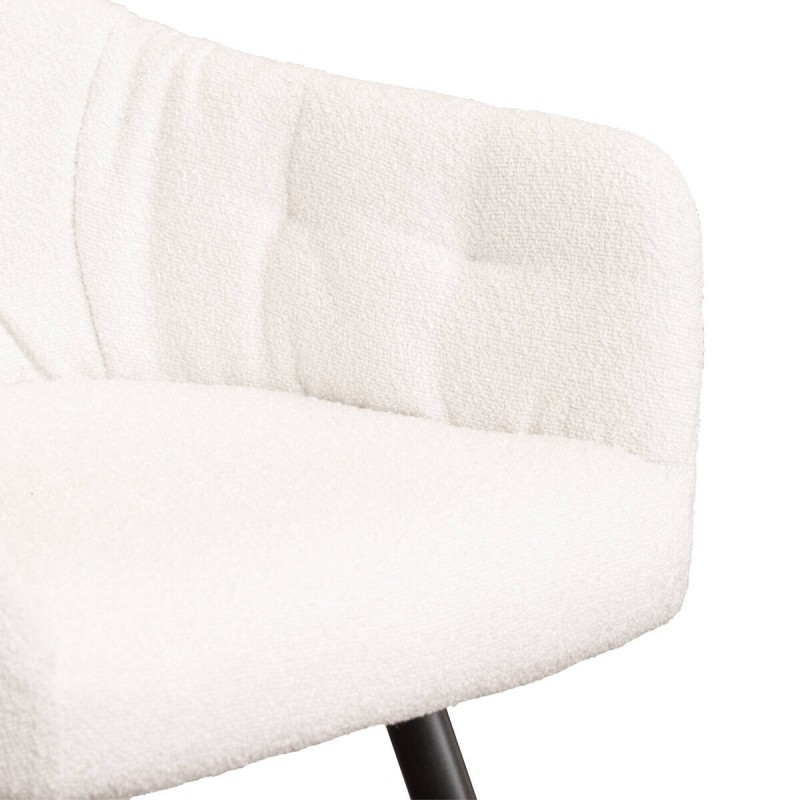 Silla de comedor de borreguito y patas de hierro negro 55x62x82cm