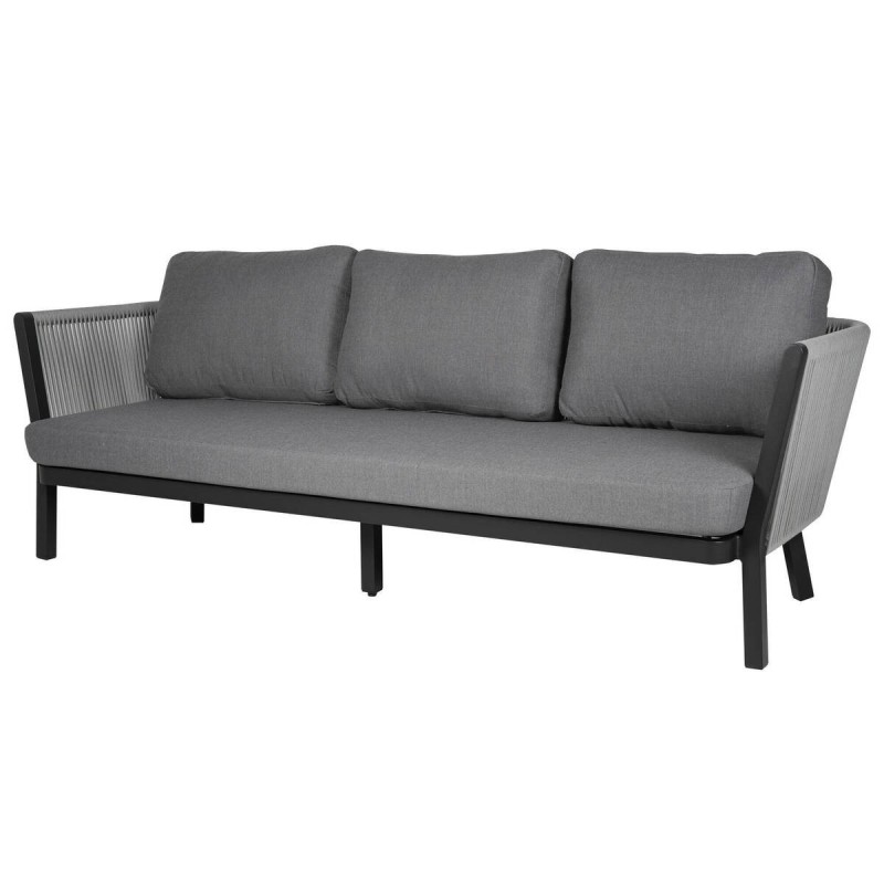Sofia outdoor sofa, 3 seats, made of aluminum and interwoven rope, 224x82x70