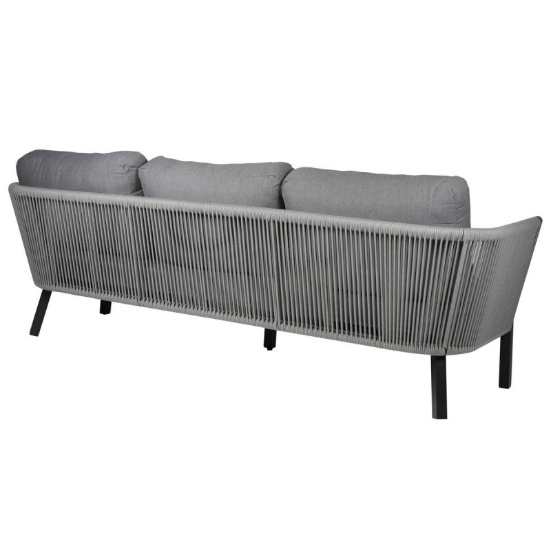 Sofia outdoor sofa, 3 seats, made of aluminum and interwoven rope, 224x82x70