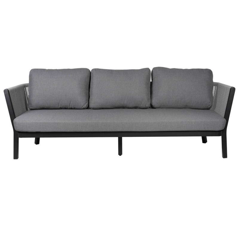 Sofia outdoor sofa, 3 seats, made of aluminum and interwoven rope, 224x82x70
