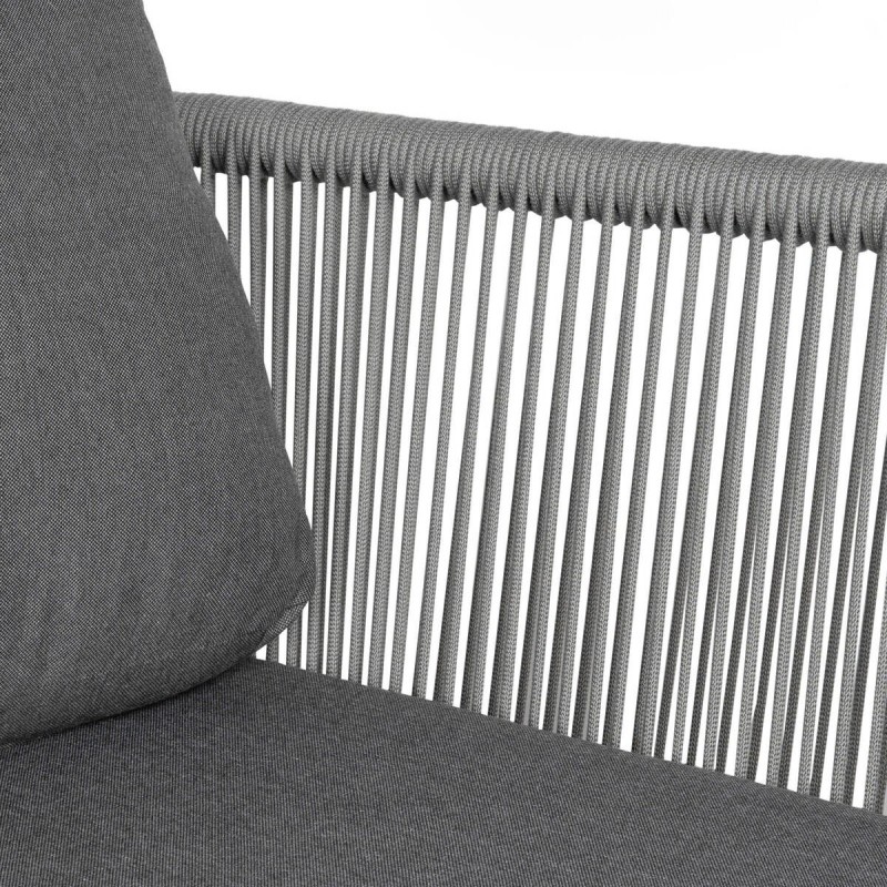 Sofia outdoor sofa, 3 seats, made of aluminum and interwoven rope, 224x82x70