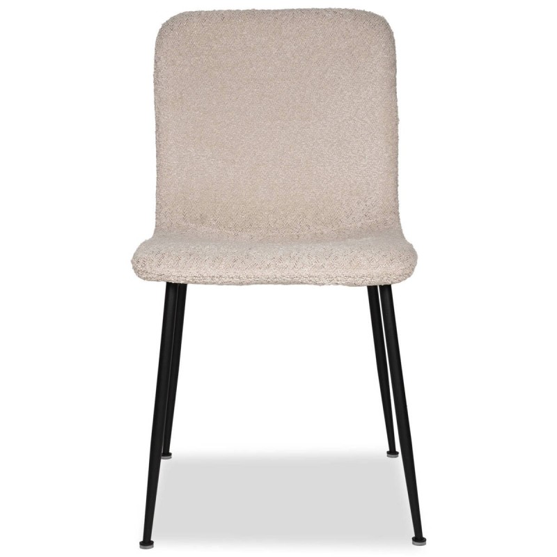 Silla siroco de borreguito beige y patas de metal negro 43x55x82cm