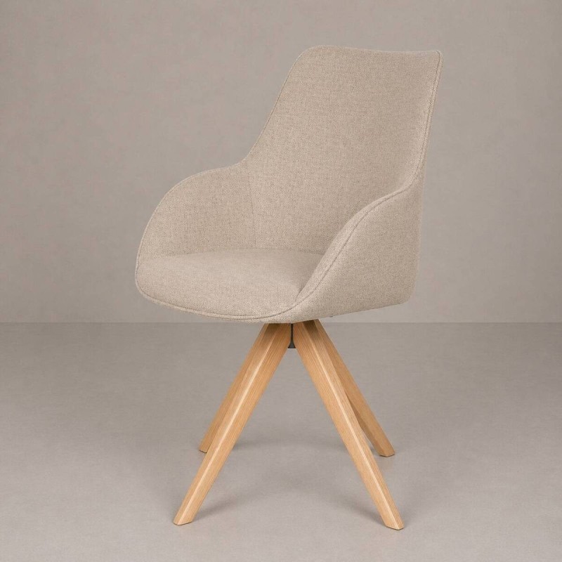 Silla giratoria swirl con patas cruzadas de fresno 61x56x87cm