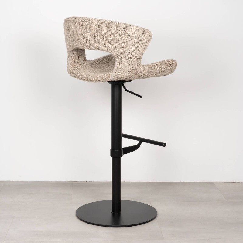 Taburete Kaladan Elevable con Reposapiés en tejido beige