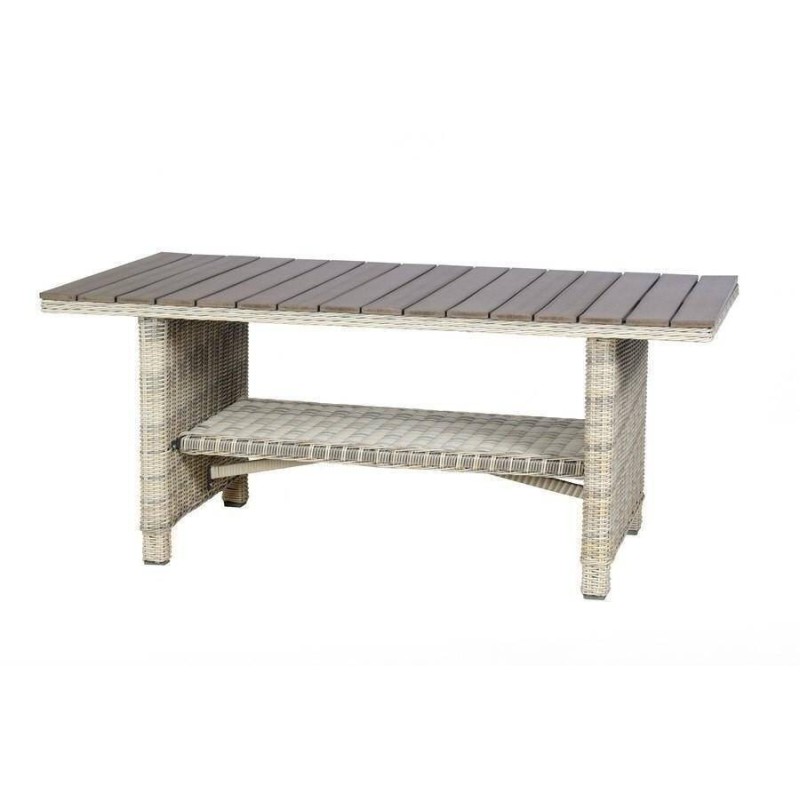 Mesa de centro alta ratán 160x80x68cm
